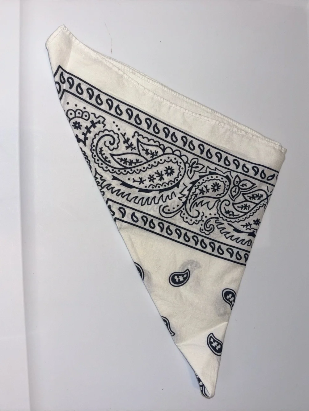 White Paisley Cotton Bandana - Men Accessories